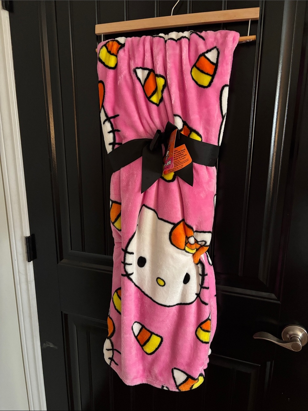 Hello Kitty Pink Candy Corn Plush Throw Blanket